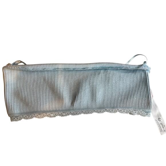 Free People Bandeau Lace Trimmed Tube Bra Light Blue - Picture 1 of 4